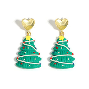 Christmas Earrings for Women Festival Gifts for Women Clay Drop Earrings 3D Handmade Earrings Xmas Accessories Snowman Earring Christmas Party Jewellery Christmas Costume Accessories