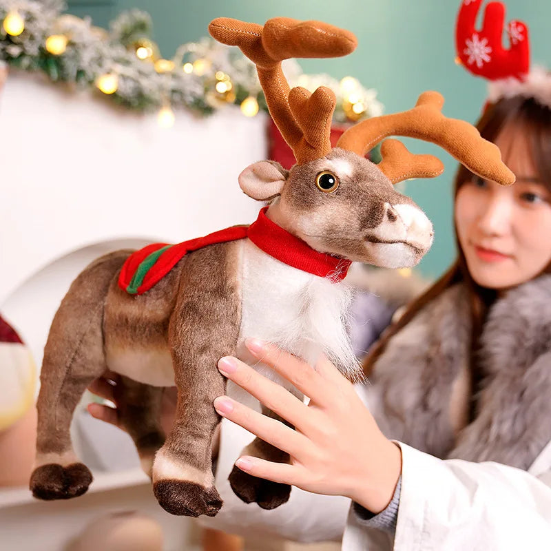 Simulation Reindeer Plush Toy Christmas Deer Plushies Doll Xmas Elk Soft Toys Merry Christmas Gift New Year Decor Best Gifts For Kids For Christmas