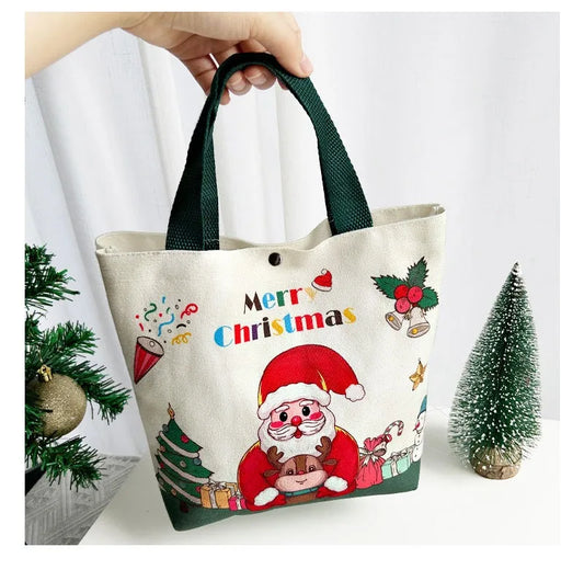 Christmas Handheld Cloth Bag Santa Claus Bag Christmas Candy Bag Kids Candy Bag Gift Bag Christmas Decor