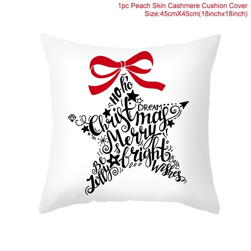 Christmas Pillowcase Christmas Cushion Cover Christmas Decorations for Home Christmas Ornament Gift New Year Home Decor Winter Cushion Cover