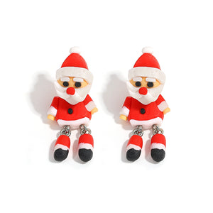 Christmas Earrings for Women Festival Gifts for Women Clay Drop Earrings 3D Handmade Earrings Xmas Accessories Snowman Earring Christmas Party Jewellery Christmas Costume Accessories