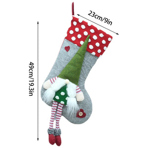 Large Christmas Stockings Knitted Faceless Santa Gnome Doll Socks Xmas Candy Gift Bag Christmas Tree Pendant New Year Home Decor