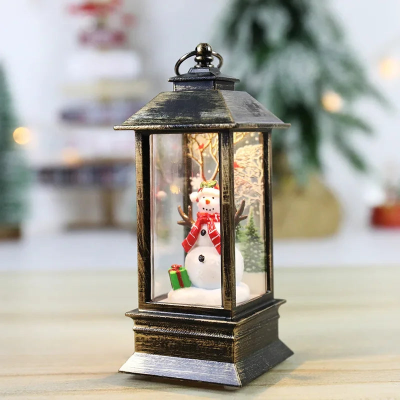 Vintage Christmas Lamp Christmas Storm Lantern Crystal Lamp Christmas Lights Santa Claus Lamp Christmas Party Decoration Christmas Ornament Christmas Gift