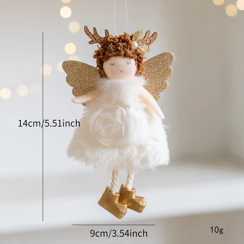 Christmas Dolls Christmas Decoration Ornament New Year Gift Christmas Angel Doll Tree Ornament Xmas Decoration for Home Cute Holiday Gift Decor Christmas Gift for Girls