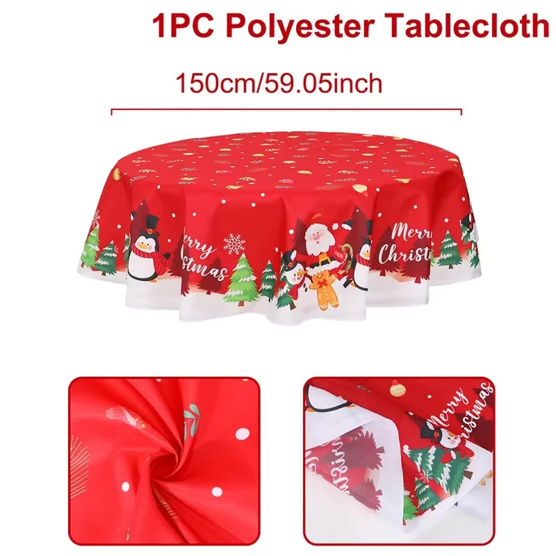 Christmas Tablecloth Santa Claus Tablecloth Elk Tablecloth Christmas Decors for Home Table Cover Christmas Ornament New Year Decor