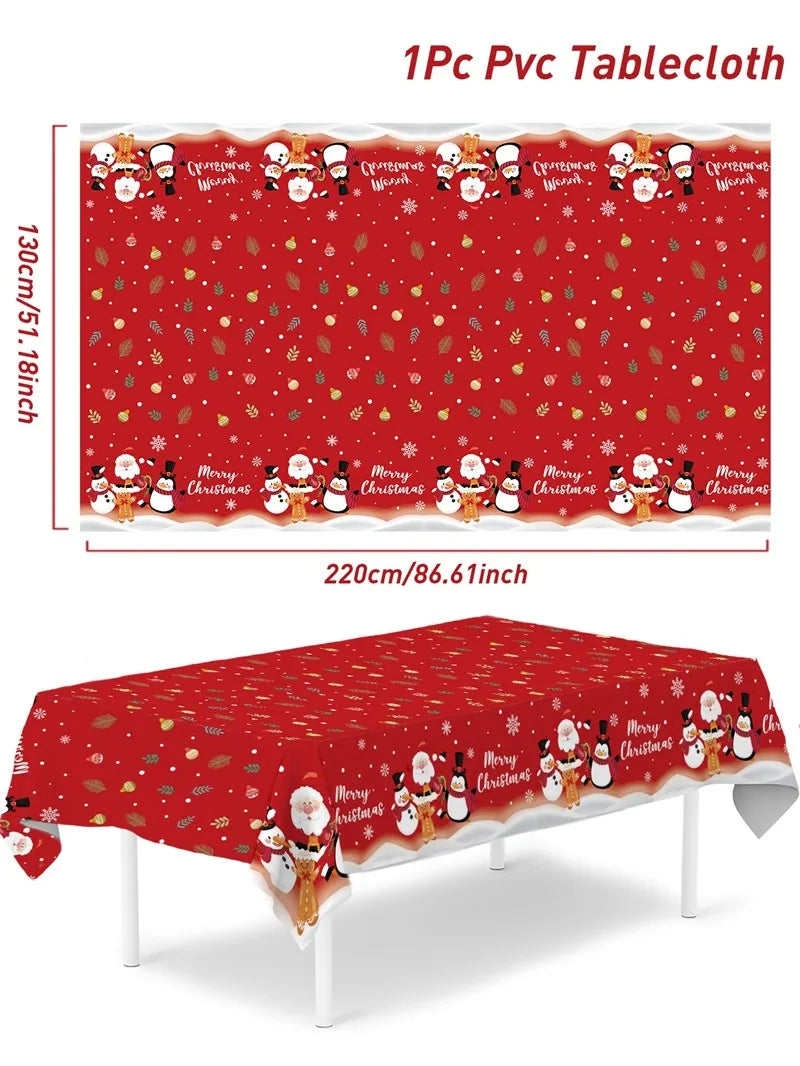 Christmas Tablecloth Santa Claus Tablecloth Elk Tablecloth Christmas Decors for Home Table Cover Christmas Ornament New Year Decor