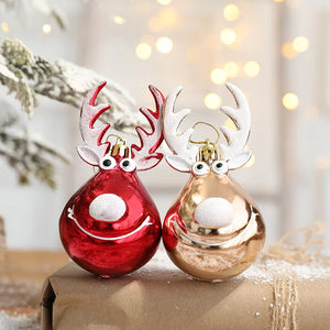 Elk Christmas Balls Ornaments Xmas Tree Hanging Bauble Pendant Christmas Decorations for Home New Year Party Ornaments Christmas Ornaments Set of 2 Unique Christmas Ornaments