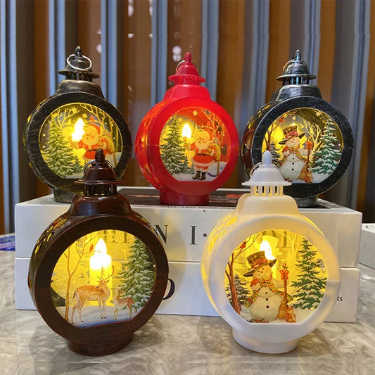 Christmas Night Light Christmas Portable Lamp Christmas Lantern Ornament Home Decorations Home Light Christmas Pendants