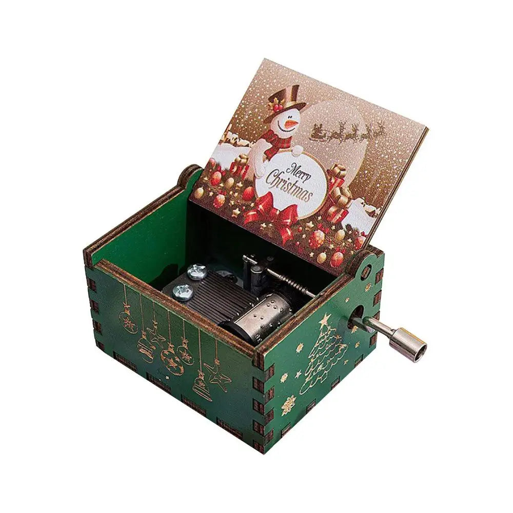 Best Christmas Gift for Kids Christmas Theme Music Box Carving Wooden Hand Crank Music Box Santa Claus Music Box Christmas Gifts for Boys Christmas Gift for Girls New Year Gift Christmas Gift for Children Gifts