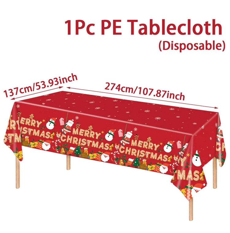 Christmas Tablecloth Santa Claus Tablecloth Elk Tablecloth Christmas Decors for Home Table Cover Christmas Ornament New Year Decor