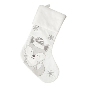 Christmas Stockings Snowman Fox Stockings Christmas Ornaments White Plush Candy Socks Gift Bags Christmas Tree Fireplace Decoration