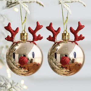 Elk Christmas Balls Ornaments Xmas Tree Hanging Bauble Pendant Christmas Decorations for Home New Year Party Ornaments Christmas Ornaments Set of 2 Unique Christmas Ornaments