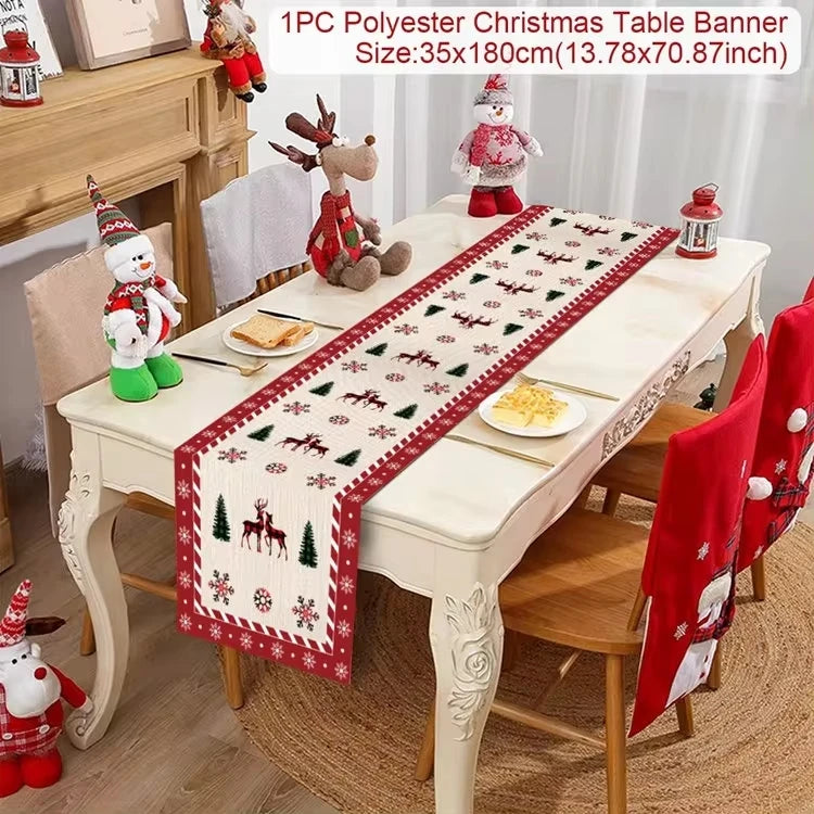 Christmas Table Runner Christmas Decoration for Home Table Runner Christmas Ornament New Year Gifts Home Decor Gifts