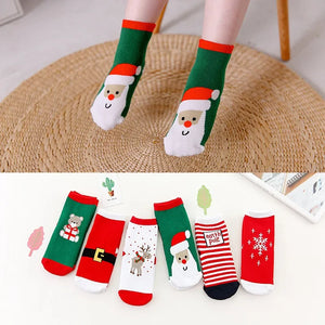 Children's Christmas Terry Socks Plush Thick Warm Socks Comfortable Cartoon Socks Kids Santa Socks Snowflake Socks Baby Boys and Girls Socks