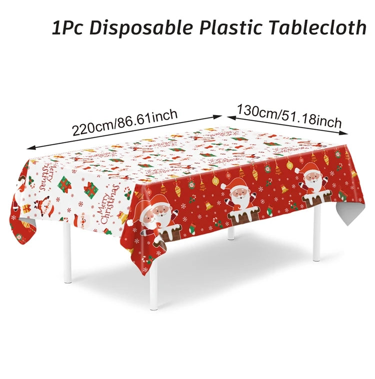 Christmas Tablecloth Santa Claus Tablecloth Elk Tablecloth Christmas Decors for Home Table Cover Christmas Ornament New Year Decor