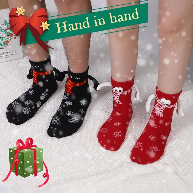 Couple Socks Hand Holding Socks With Magnetic Suction In The Tube For Couples And Versatile Socks Christmas Socks Christmas Gifts for Couples