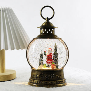 Vintage Christmas Lamp Christmas Decoration Wind Lamp Music Box Crystal Ball Lantern Christmas Lights Ornaments Christmas Gifts