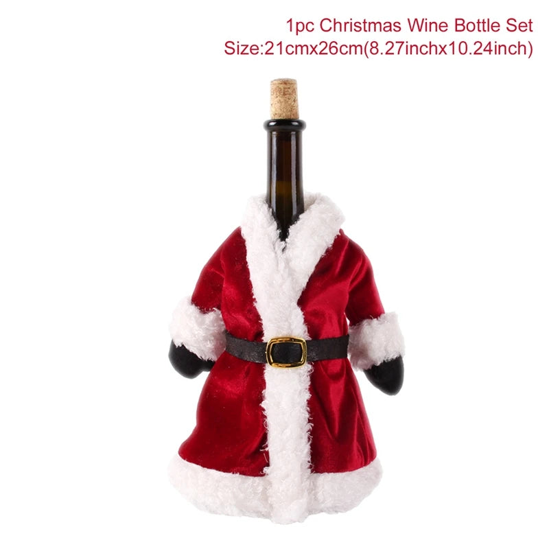 Christmas Wine Bottle Cover Christmas Decorations For Home Christmas Ornament Gifts New Year Decorations