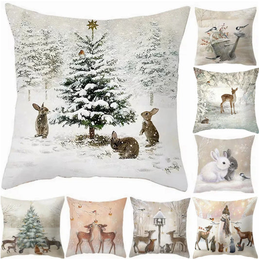 Christmas Pillowcase Christmas Cushion Cover Christmas Decorations for Home Christmas Ornament Gift New Year Home Decor Winter Cushion Cover