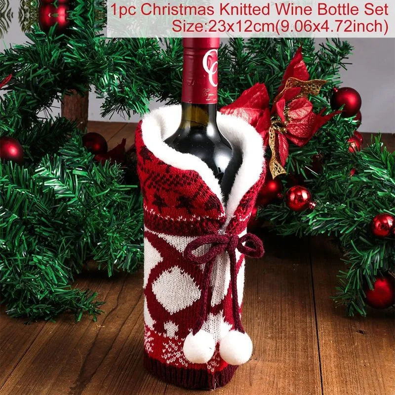 Christmas Wine Bottle Cover Christmas Decorations For Home Christmas Ornament Gifts New Year Decorations