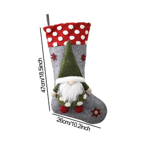 Large Christmas Stockings Knitted Faceless Santa Gnome Doll Socks Xmas Candy Gift Bag Christmas Tree Pendant New Year Home Decor