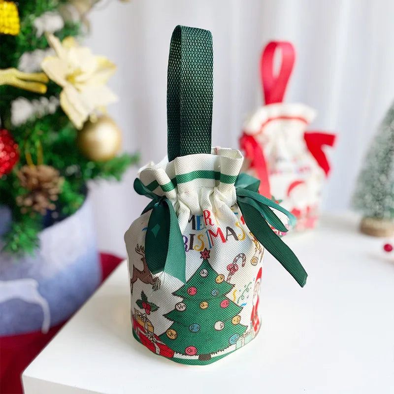 Christmas Handheld Cloth Bag Santa Claus Bag Christmas Candy Bag Kids Candy Bag Gift Bag Christmas Decor