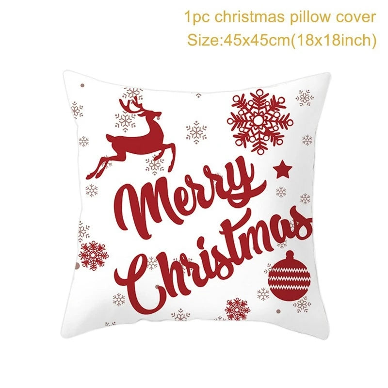 Christmas Pillowcase Christmas Cushion Cover Christmas Decorations for Home Christmas Ornament Gift New Year Home Decor Winter Cushion Cover