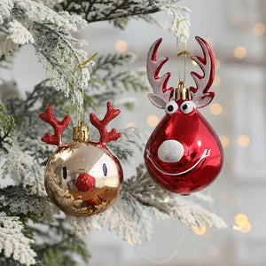 Elk Christmas Balls Ornaments Xmas Tree Hanging Bauble Pendant Christmas Decorations for Home New Year Party Ornaments Christmas Ornaments Set of 2 Unique Christmas Ornaments