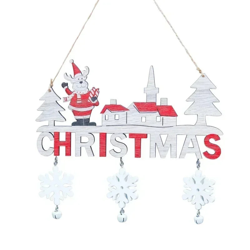 Christmas Door Hanger Wooden Pendant Christmas Gift Christmas Home Decoration Hanging Gift New Year Gift Door Pendants