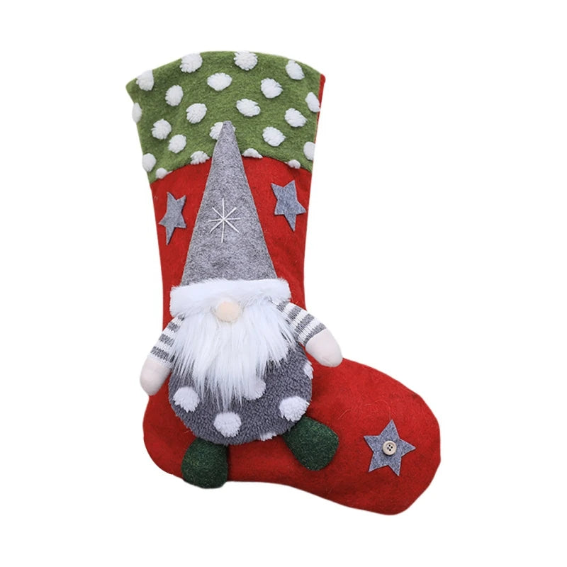 Christmas Stockings Hanging Ornaments Holiday Stockings Three-Dimensional Elf Faceless Doll Socks Kids Candy Bag Christmas Gifts Xmas Christmas Tree Decor