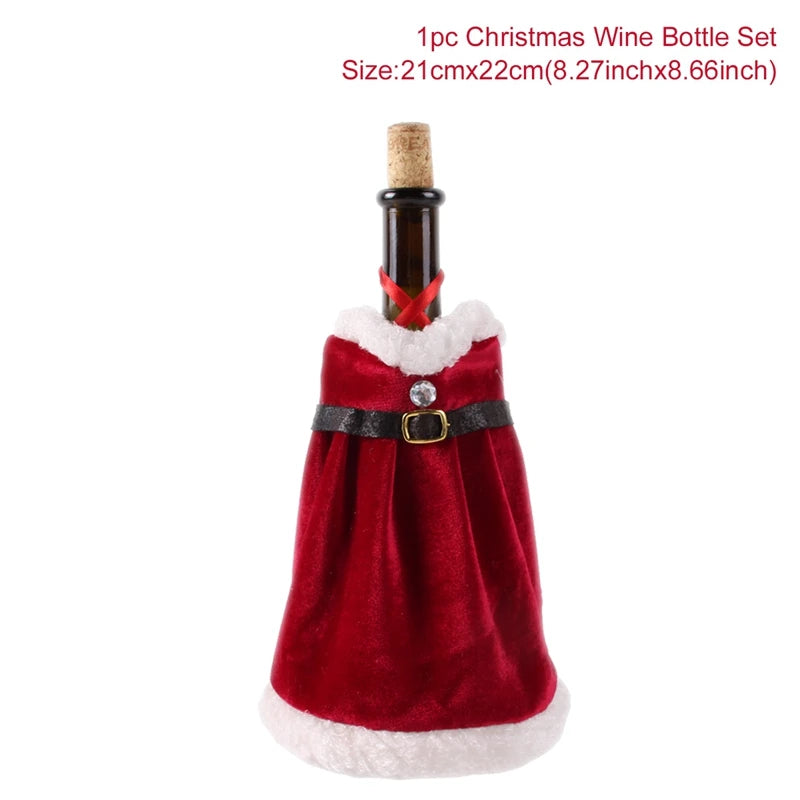 Christmas Wine Bottle Cover Christmas Decorations For Home Christmas Ornament Gifts New Year Decorations