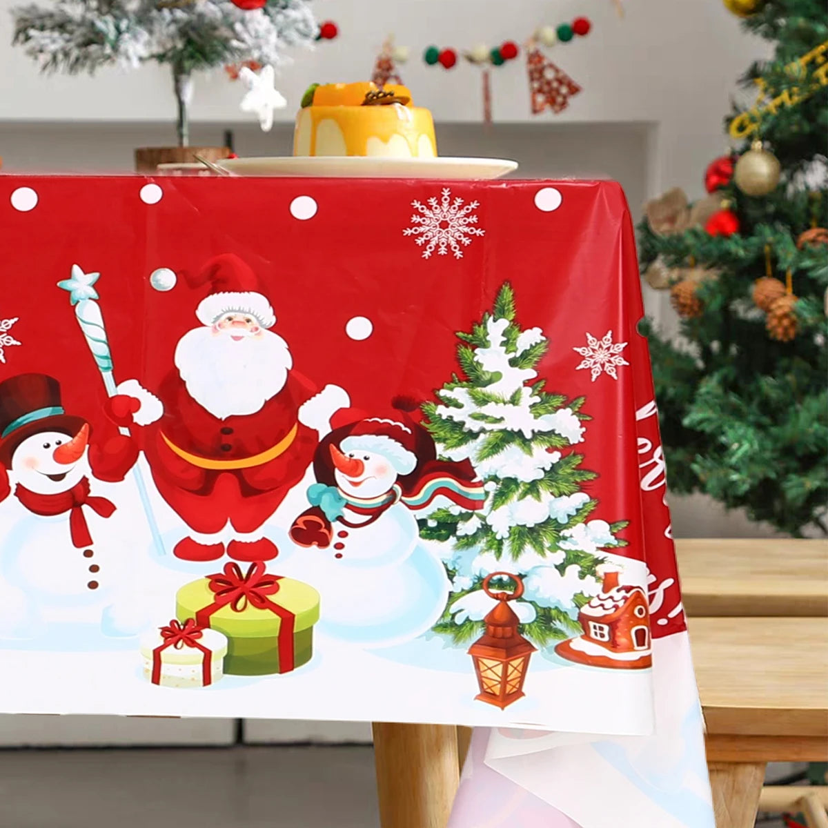 Christmas Tablecloth Santa Claus Tablecloth Elk Tablecloth Christmas Decors for Home Table Cover Christmas Ornament New Year Decor