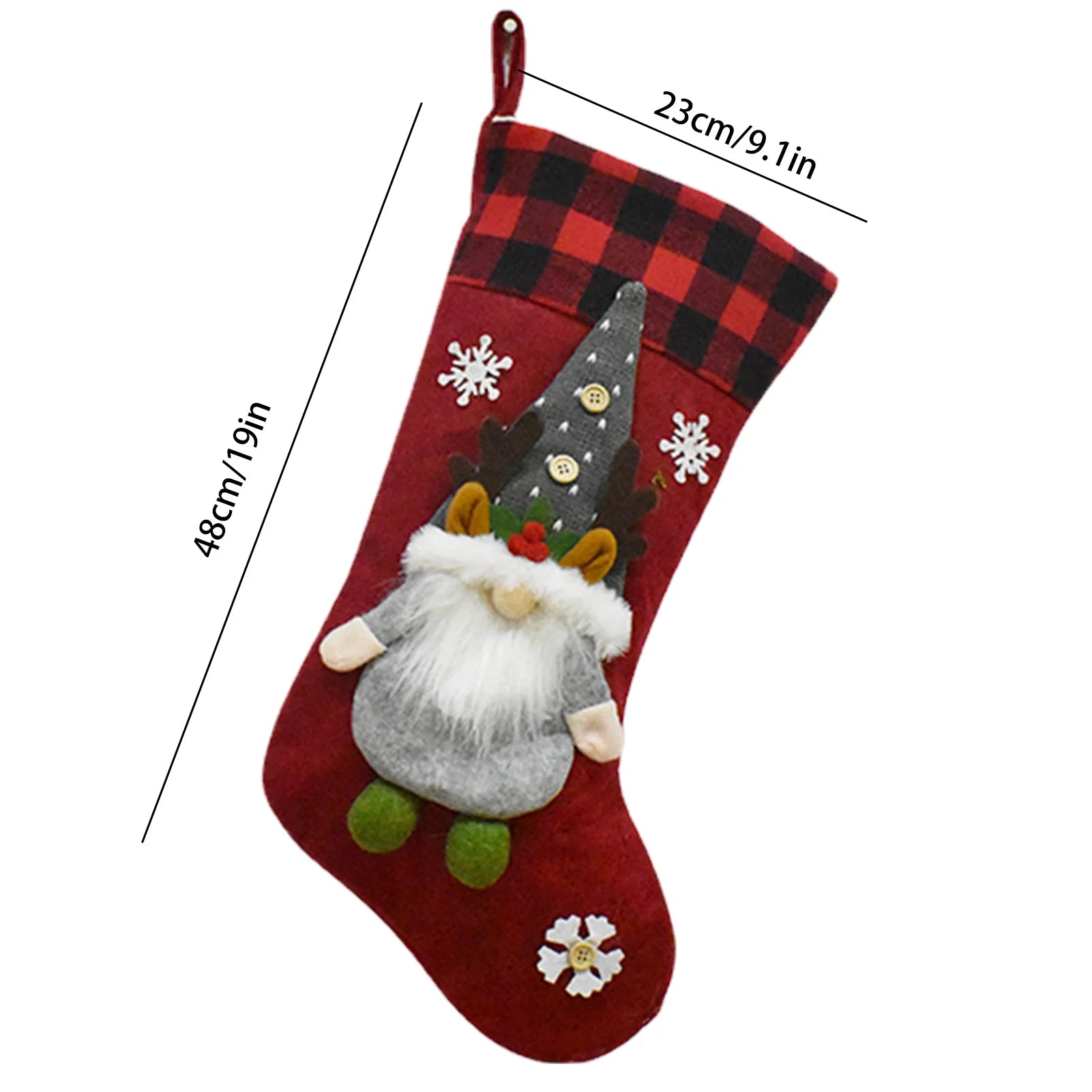 Large Christmas Stockings Knitted Faceless Santa Gnome Doll Socks Xmas Candy Gift Bag Christmas Tree Pendant New Year Home Decor