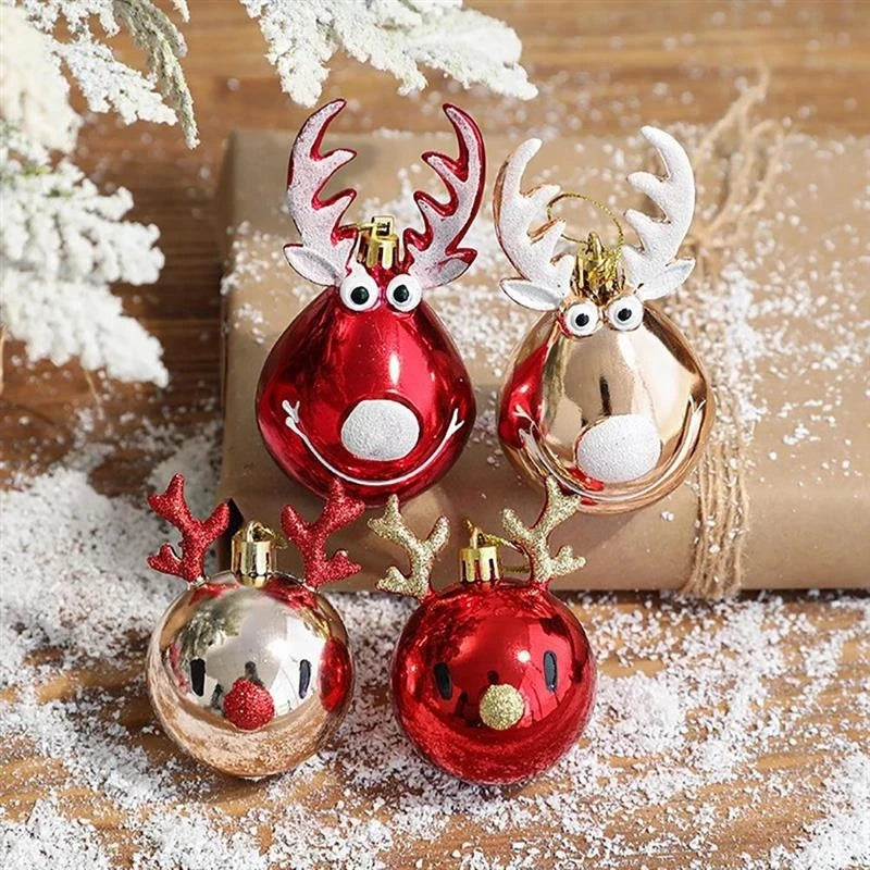 Elk Christmas Balls Ornaments Xmas Tree Hanging Bauble Pendant Christmas Decorations for Home New Year Party Ornaments Christmas Ornaments Set of 2 Unique Christmas Ornaments