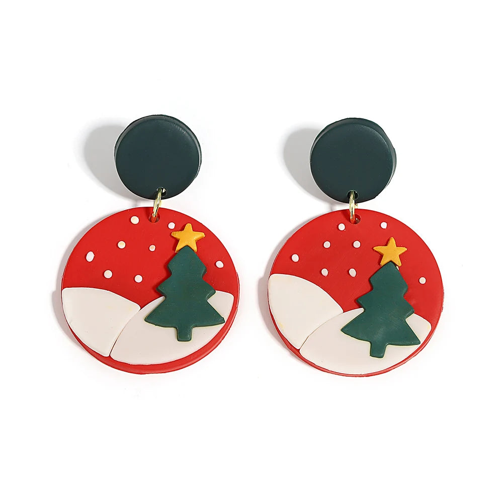 Christmas Earrings for Women Festival Gifts for Women Clay Drop Earrings 3D Handmade Earrings Xmas Accessories Snowman Earring Christmas Party Jewellery Christmas Costume Accessories