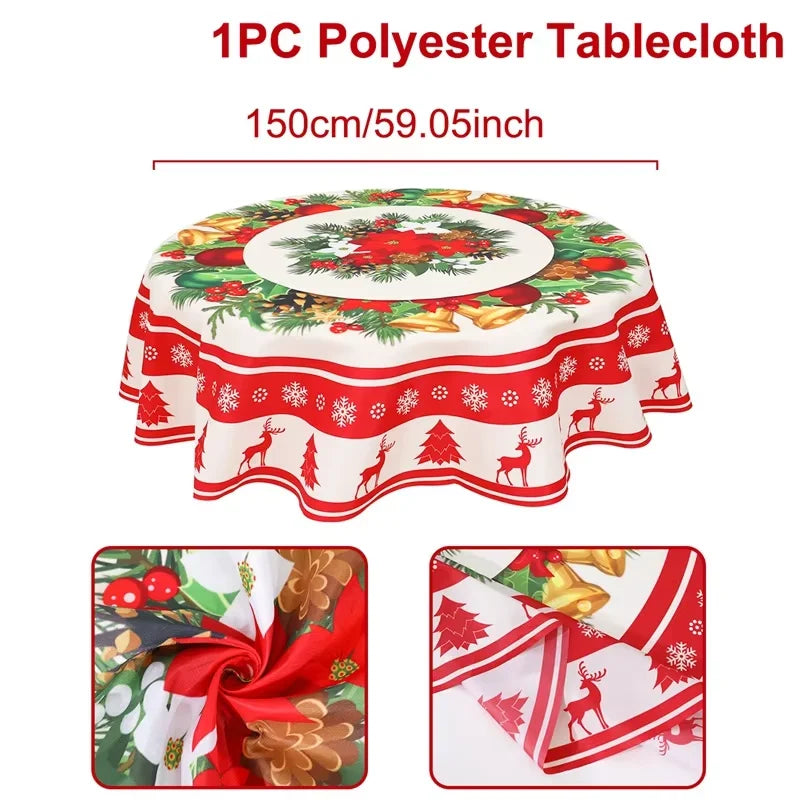 Christmas Tablecloth Santa Claus Tablecloth Elk Tablecloth Christmas Decors for Home Table Cover Christmas Ornament New Year Decor