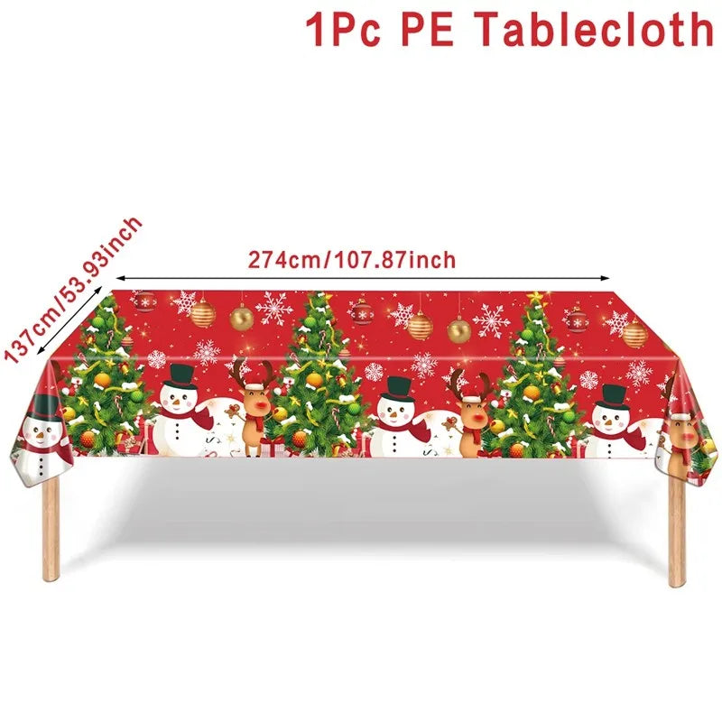 Christmas Tablecloth Santa Claus Tablecloth Elk Tablecloth Christmas Decors for Home Table Cover Christmas Ornament New Year Decor