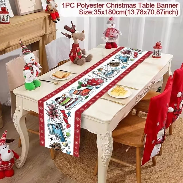 Christmas Table Runner Christmas Decoration for Home Table Runner Christmas Ornament New Year Gifts Home Decor Gifts