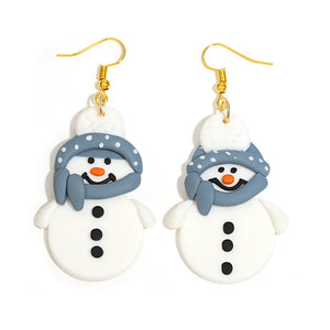 Christmas Earrings for Women Festival Gifts for Women Clay Drop Earrings 3D Handmade Earrings Xmas Accessories Snowman Earring Christmas Party Jewellery Christmas Costume Accessories