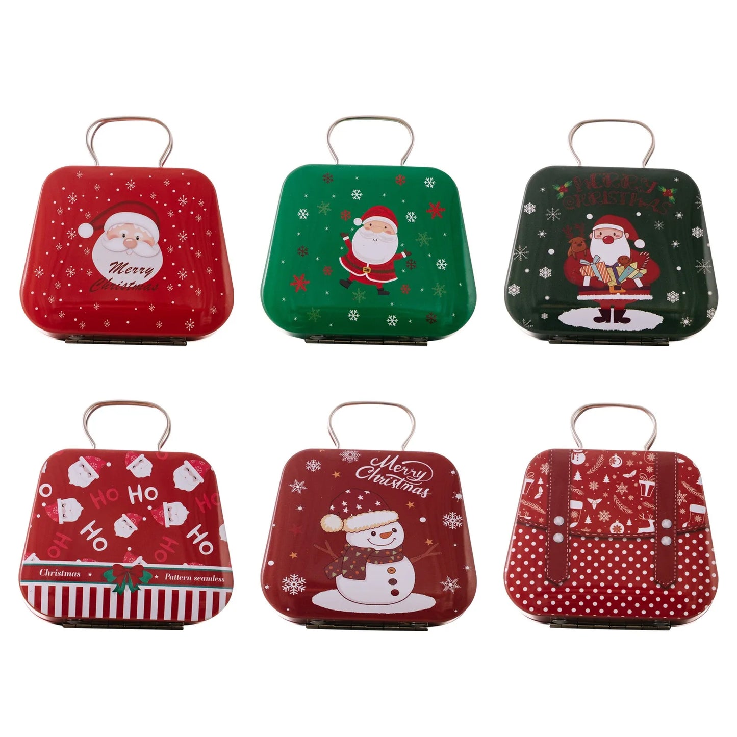 Christmas Tin Handbags Santa Claus Bags Kids Candy Box Kids Candy Bag Christmas Gift for Girls New Year Gift Christmas Theme Bags