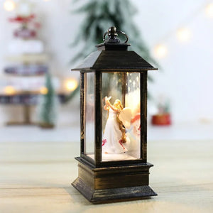 Vintage Christmas Lamp Christmas Storm Lantern Crystal Lamp Christmas Lights Santa Claus Lamp Christmas Party Decoration Christmas Ornament Christmas Gift