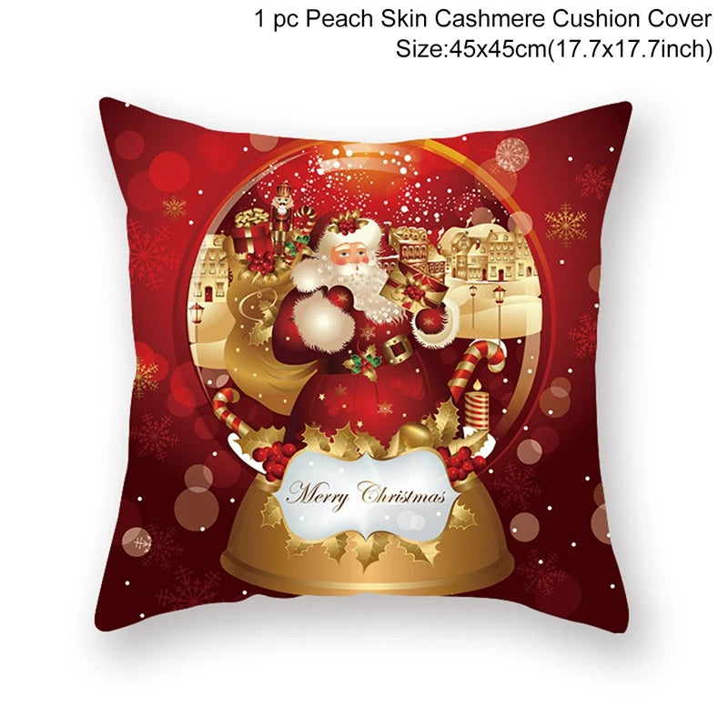 Christmas Pillowcase Christmas Cushion Cover Christmas Decorations for Home Christmas Ornament Gift New Year Home Decor Winter Cushion Cover