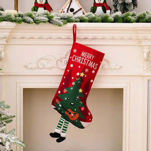 Christmas Stocking Large Stockings Santa Snowman Candy Bag Gift Socks Tree Christmas Ornament Decorations for Family Holiday Christmas Party Decor