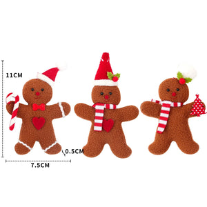 Gingerbread Man Doll Christmas Decoration Pendants Xmas Tree Hanging Ornament Christmas Decoration for Home New Year Ornament Christmas Gift Unique Christmas Ornament